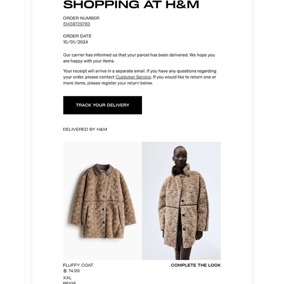 NWT H&M Fluffy /FAUX SHEARING COAT - Picture 2 of 4